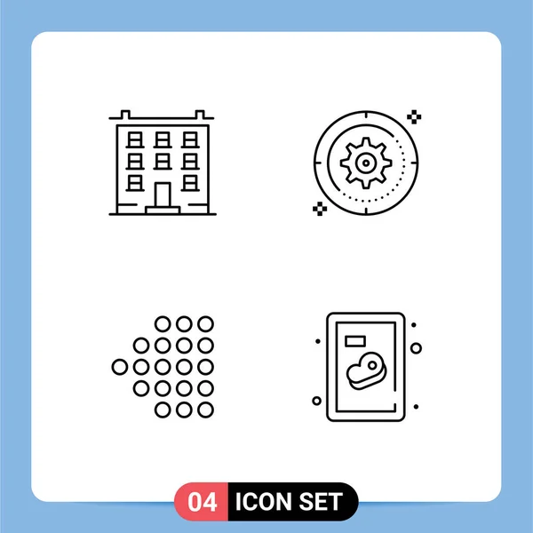 Set Modern Icons Sysymbols Signs Big Target Home Gear Left — Archivo Imágenes Vectoriales