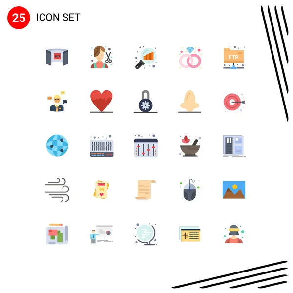 Set Modern Icons Sysymbols Signs Account Present Female Diamond Graph — Vector de stock