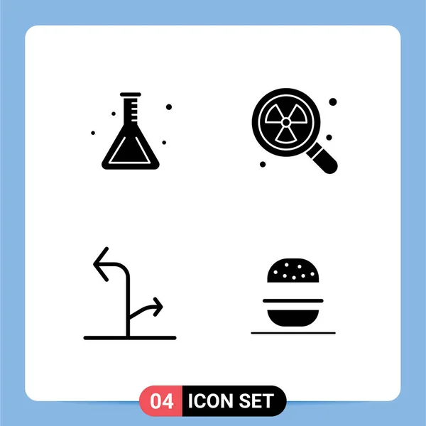 Groupe Signes Symboles Glyphes Solides Pour École Directionnel Retour École — Image vectorielle