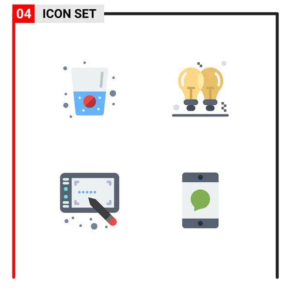 Interface Utilisateur Icône Plate Pack Signes Symboles Modernes Alimentation Stylet — Image vectorielle