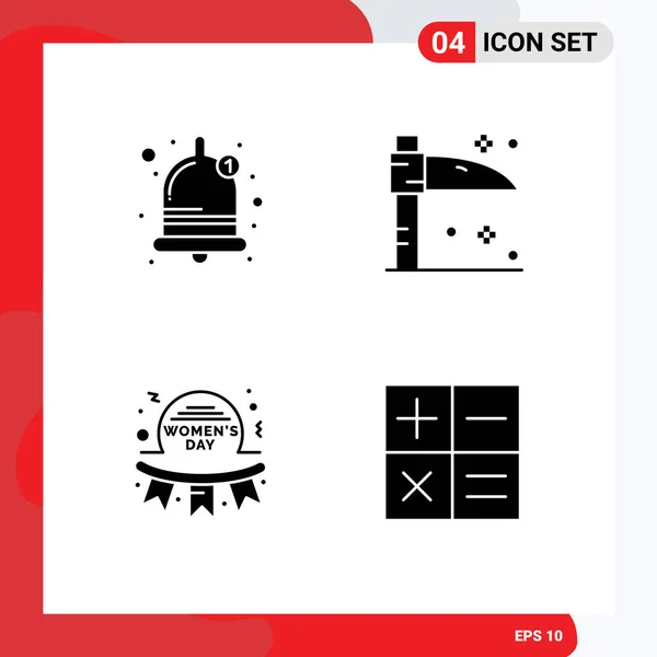Universal Icon Symbols Group Modern Solid Glyphs Alarm Donne Halloween — Vettoriale Stock