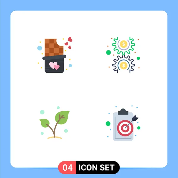 User Interface Pack Basic Flat Icons Chocolate Bar Bite Spring — Vector de stock