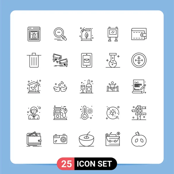 25行标识和符号 用于钱包 广告和可编辑向量设计元素 — 图库矢量图片