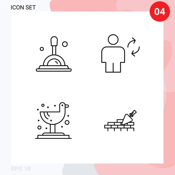 Set Modern Icons Sysymbols Signs Search Seagull Avatar Sync Brickwork — Archivo Imágenes Vectoriales