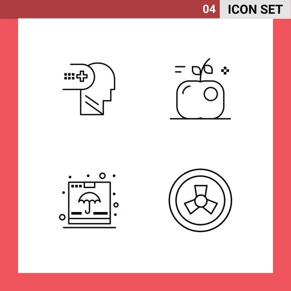Stock Vektorové Ikony Balení Čárové Značky Symboly Pro Zdraví Kontejner — Stockový vektor
