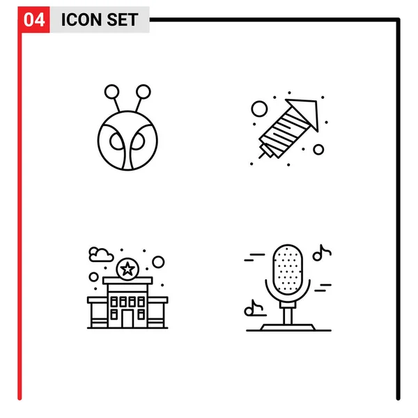Set Icone Moderne Simboli Segni Antshares Stazione Cripto Valuta Celebrazione — Vettoriale Stock