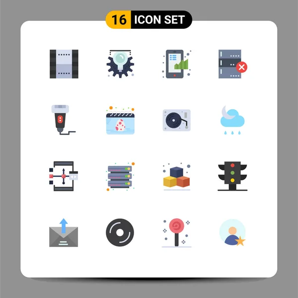 Set Modern Icons Sysymbols Signs Cashless Data Process Cancel Graph — Archivo Imágenes Vectoriales