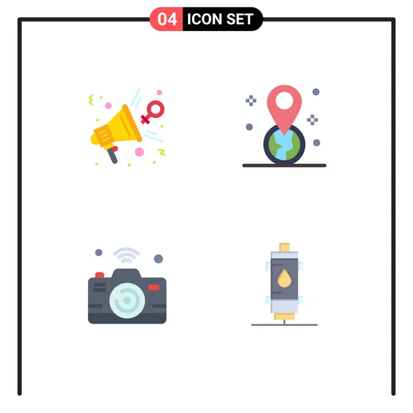 Universal Flat Icon Знаки Знаков Обратной Связи Камера Презентация Gps — стоковый вектор