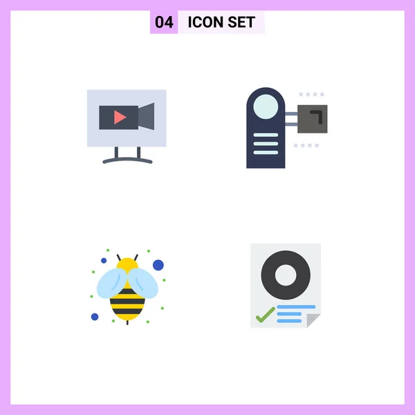 Stock Vector Icon Pack Mit Linienzeichen Und Symbolen Für Monitor — Stockvektor