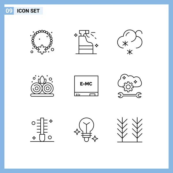 Universal Icon Symbols Group Modern Outlines Formula Board Product Plant — Stock Vector