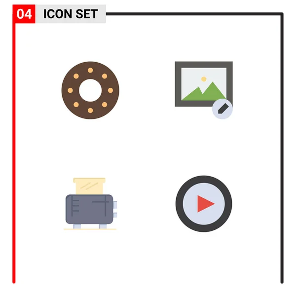 Benutzeroberfläche Flaches Icon Pack Mit Modernen Zeichen Und Symbolen Von — Stockvektor