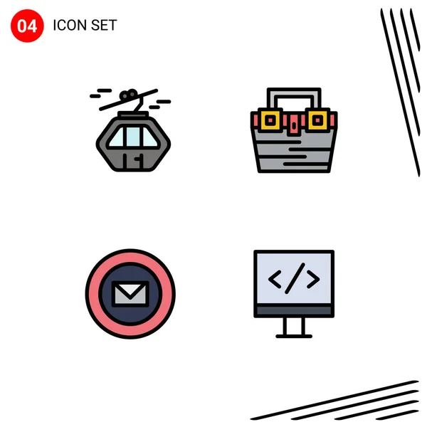 현대의 그래프 알프스 곤돌라 Editable Vector Design Elements — 스톡 벡터