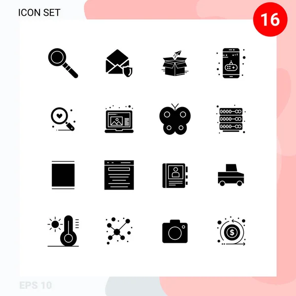 Universal Icon Symbols Group Modern Solid Glyphs Mobile Entertainment Business — Stock Vector