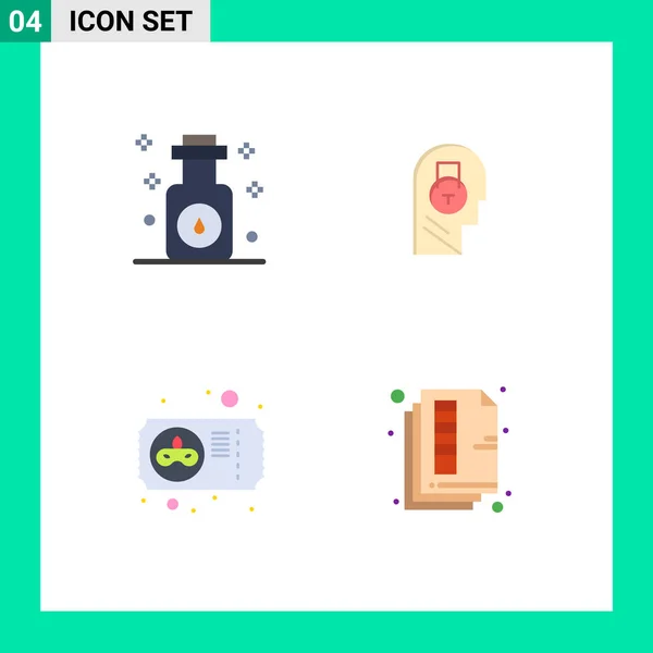 Modern Set Flat Icons Pictograph Aromatherapy Carnival Spa Message Mask — Stock Vector