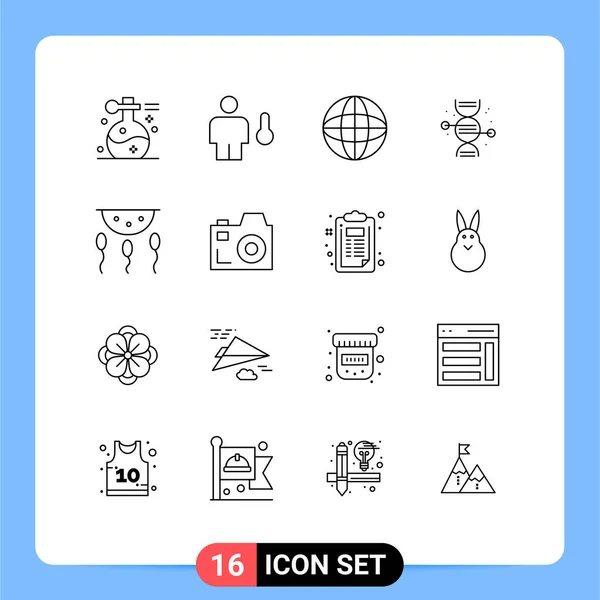 Thematic Vector Outlines Editable Symbols Medical Adn Human Globe Earth — 스톡 벡터