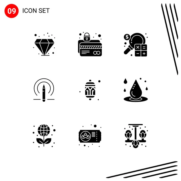 Set Modern Icons Sysymbols Signs Celebration Education Accounting Pencil Marketing — Vector de stock