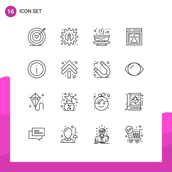 Stock Vector Icon Pack Line Signs Symbols Info Web Hot — Stock Vector