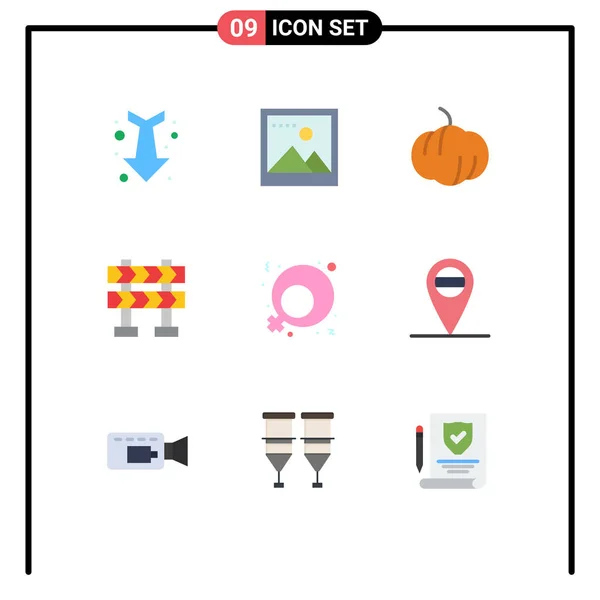 Interface Usuário Flat Color Pack Modern Signs Symbols Camera Placeholder — Vetor de Stock