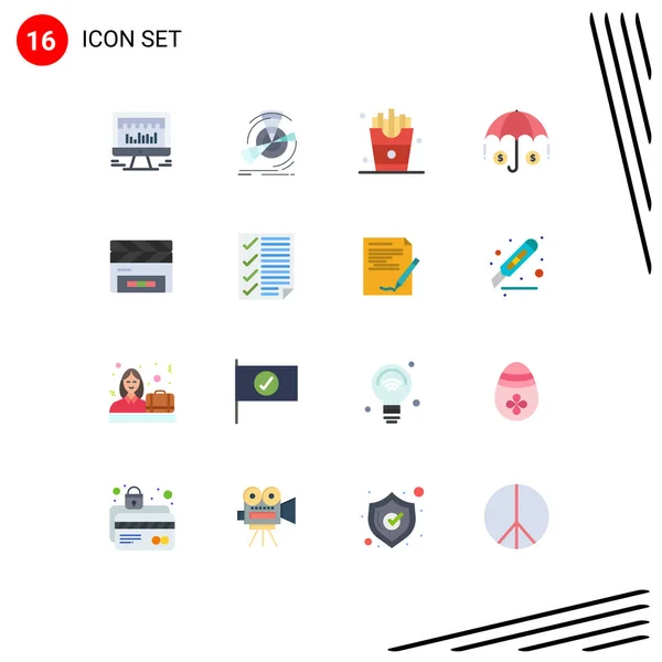 Universal Icon Symbols Group Modern Flat Colors Clapper Investment Reference —  Vetores de Stock