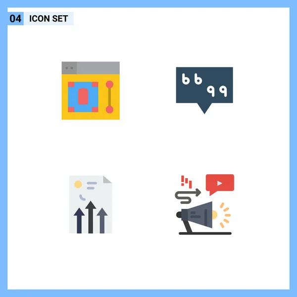 Piktogramm Set Mit Einfachen Flachen Symbolen Aus Web Dokument Werkzeug — Stockvektor