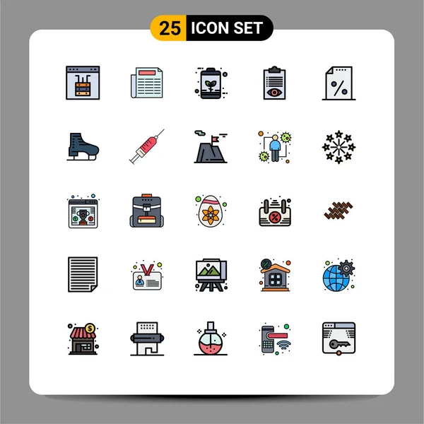 Creative Icons Modern Signs Symbols List Εργασία Μπαταρία Παράδοση Δύναμη — Διανυσματικό Αρχείο