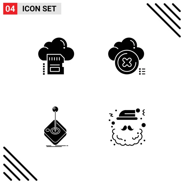 Creative Icons Modern Signs Sysymbols Cross Cloud Delete Game Editable — Archivo Imágenes Vectoriales