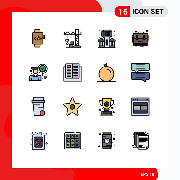 Universal Icon Symbols Group Modern Flat Color Filled Lines Time - Stok Vektor