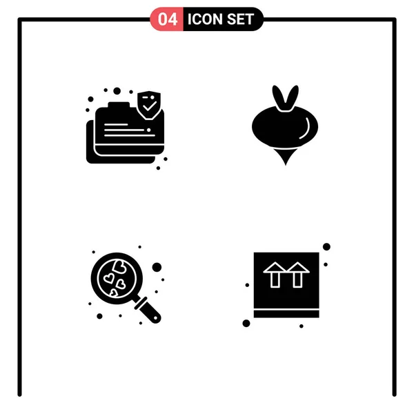 Set Modern Icons Sysymbols Signs Connection Love Secure Vegetable Wedding — Vector de stock