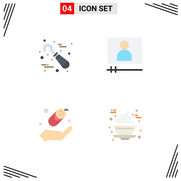 Set Modern Icons Symbols Signs Dental Protection Tools Video Player — Stock Vector