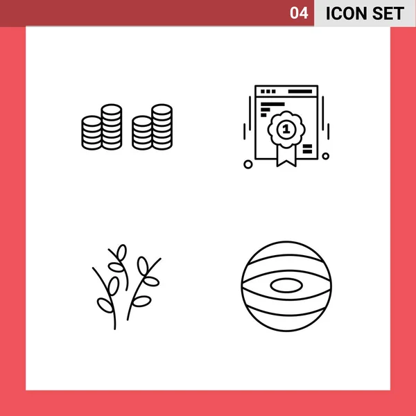 Stock Vector Icon Pack Mit Linienzeichen Und Symbolen Für Bargeld — Stockvektor