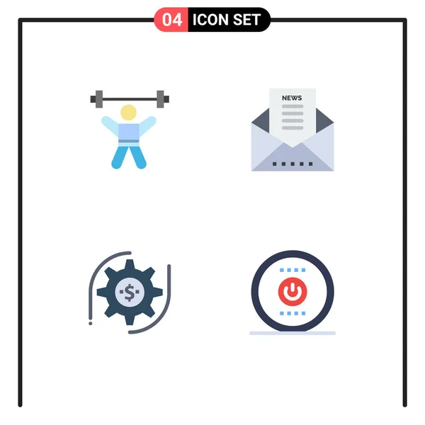 User Interface Flat Icon Pack Modern Signs Symbols Athlete Gear — Vetor de Stock