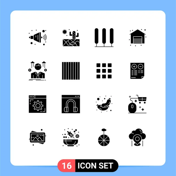 Stock Vector Icon Pack Znaki Symbole Linii Dla Żywności Pracownika — Wektor stockowy