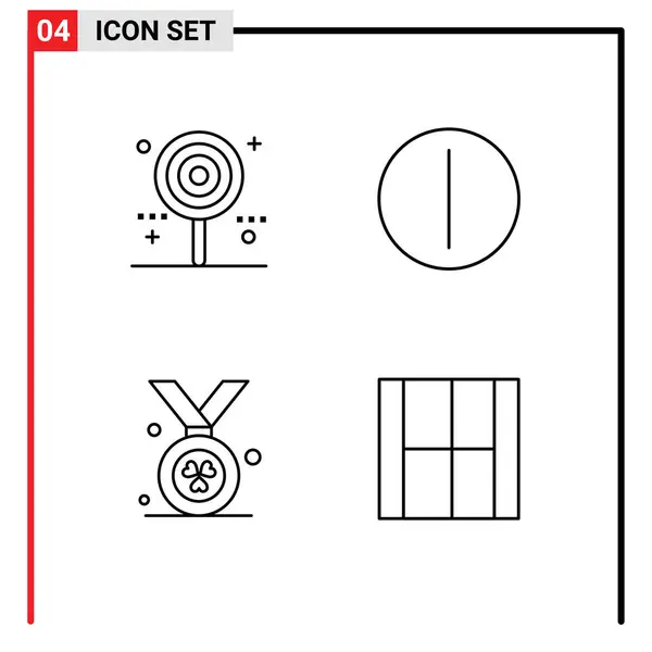 Mobile Interface Line Set Mit Piktogrammen Von Süßigkeiten Madeleine Lutscher — Stockvektor