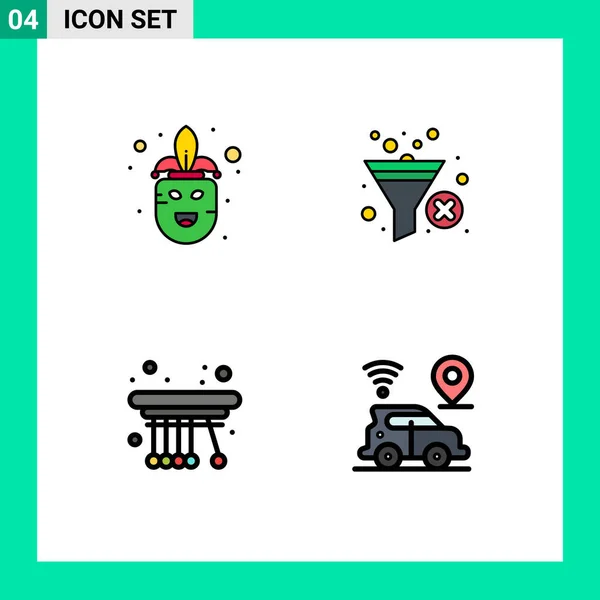 Interface Utilisateur Filledline Flat Color Pack Signes Symboles Modernes Carnaval — Image vectorielle