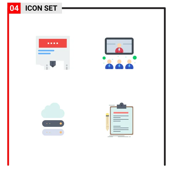 Creative Icons Modern Signs Sysymbols Video Message Conference Cloud Editable — Archivo Imágenes Vectoriales