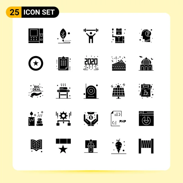 Set Modern Icons Sysymbols Signs Education Spy Fitness Profession Crime — Vector de stock