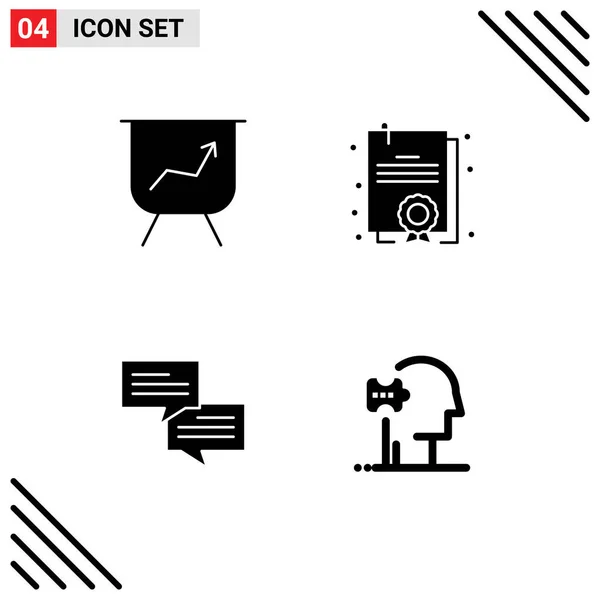 Modern Set Solid Glyphs Pictograph Board Psychology Degree Communication Solutions — Stock Vector