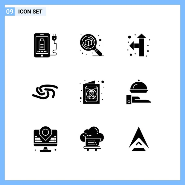 Set Commercial Solid Glyphs Pack Medical Crypto Currency Zoom Crypto — Vector de stock