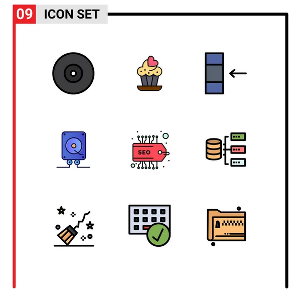 Креативные Иконки Современные Знаки Символы Данных Сэо Данные Метки Вычислительные — стоковый вектор