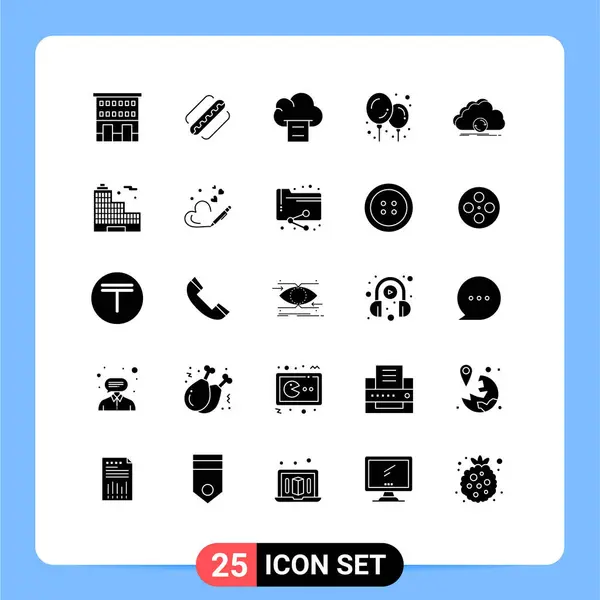 Universal Icon Symbols Group Modern Solid Glyphs Data Szinkronizálás Államok — Stock Vector