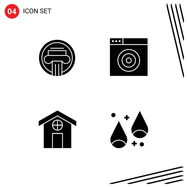 Vector Stock Icon Pack Líneas Símbolos Para Columna Construcción Decoración — Vector de stock