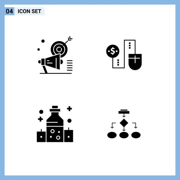 นเทอร เฟซผ ของ Basic Solid Glyphs ของแคมเปญการเช อมต อเป าหมายการเช — ภาพเวกเตอร์สต็อก