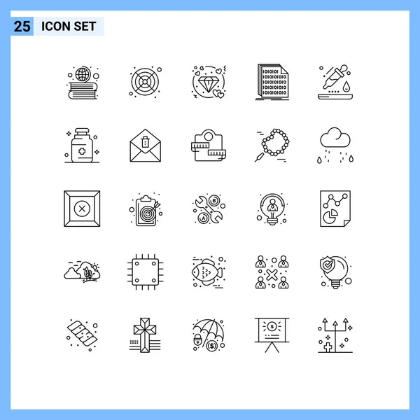 Stock Vector Icon Pack Mit Linienzeichen Und Symbolen Für Pipette — Stockvektor