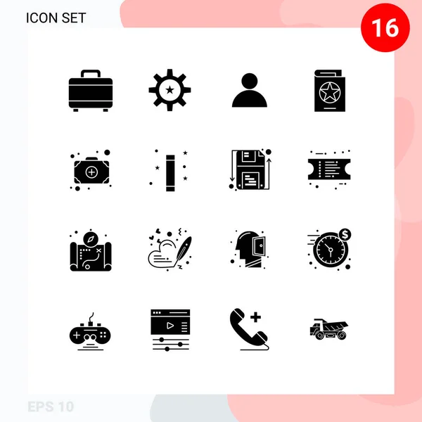 Benutzeroberfläche Solid Glyph Pack Mit Modernen Zeichen Und Symbolen Für — Stockvektor