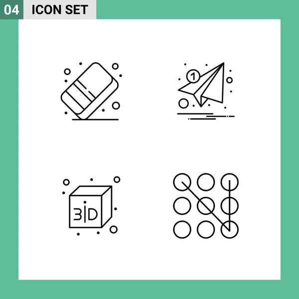 Universal Icon Symbols Group Modern Filledline Flat Colores Borrador Caja — Vector de stock