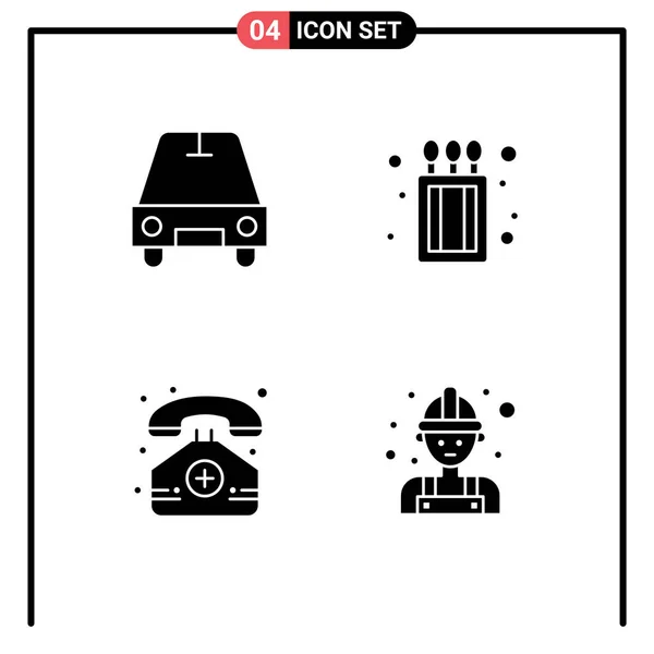 Stock Vector Icon Pack Van Line Signs Symbolen Voor Auto — Stockvector