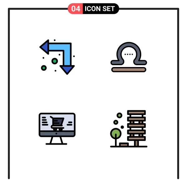 Conjunto Icones Modernos Símbolos Sinais Para Seta Line Para Baixo —  Vetores de Stock