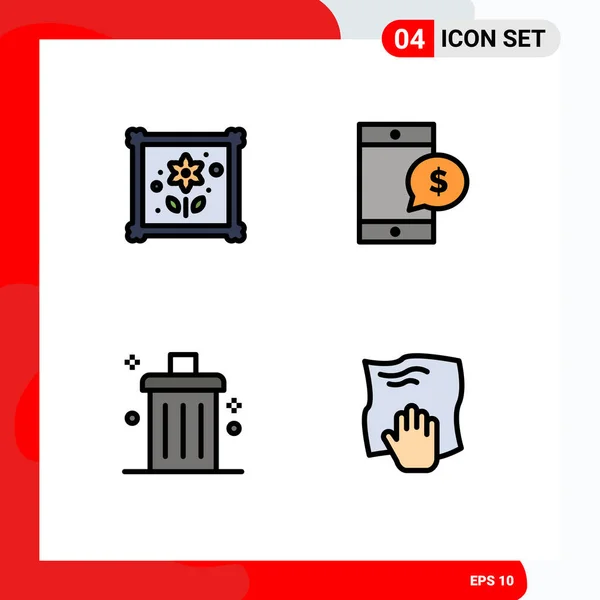 Set Modern Icons Sysymbols Signs Patch Delete Mobile Dollar Remove — Vector de stock