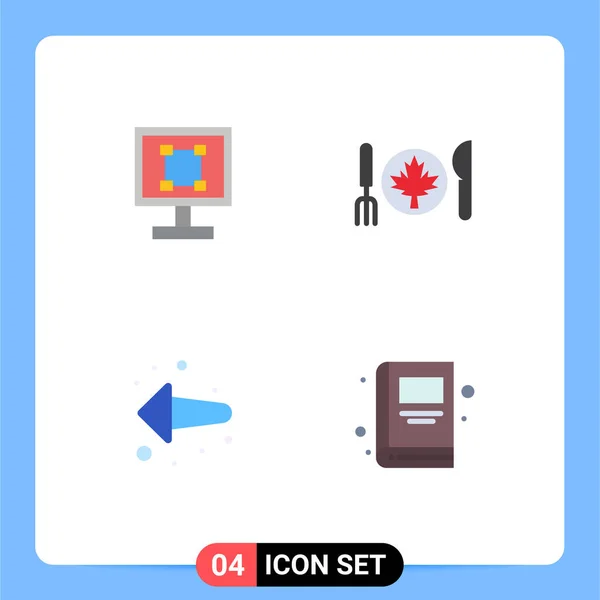 Mobile Interface Flat Icon Set Van Pictogrammen Van Gewas Pijl — Stockvector