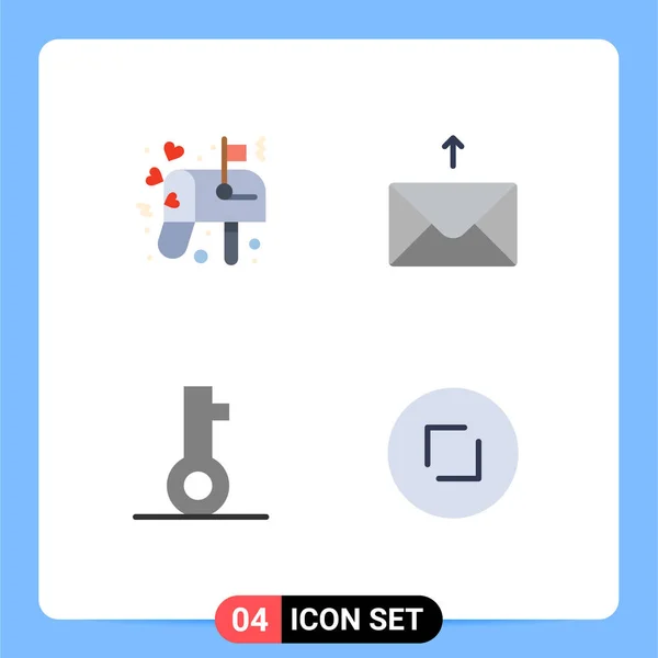 Universal Flat Icons Set Web Mobile Applications Box Password Mail — Stockový vektor